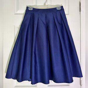 Navy blue pleated skirt